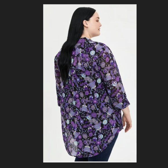 Torrid haunted mansion  Purple and Black Blouse - Picture 2 of 11